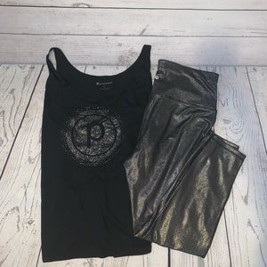Pure barre glitter logo tank w leggings